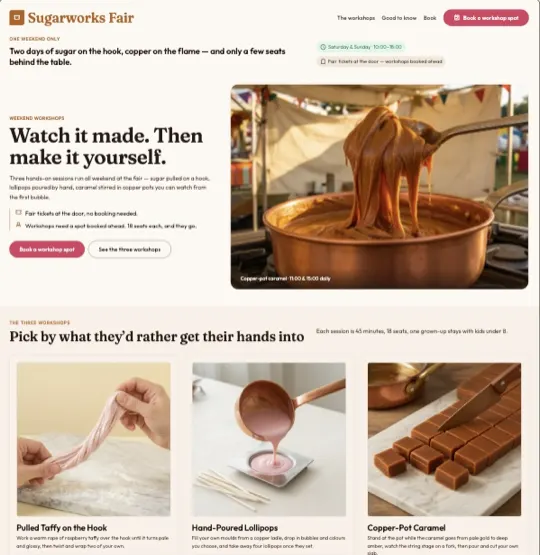 Workshop page · Visual example